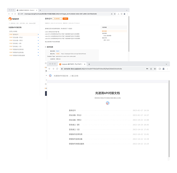 API接口功能展示图
